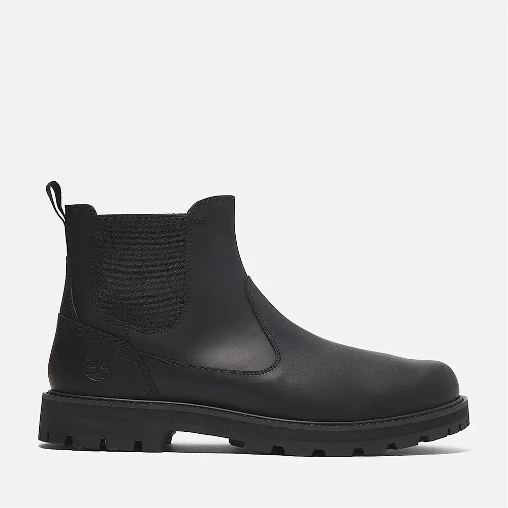 Timberland Britton Road TB0A6A4WW02 Men's 9 Black Leather Ankle Chelsea MEW1645